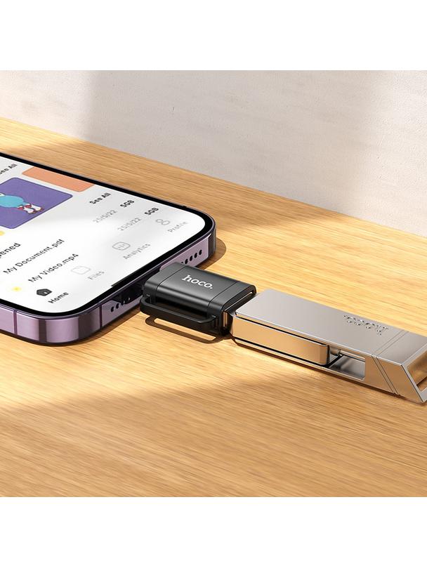Adapter OTG Lightning do USB A Hoco UA31A czarny