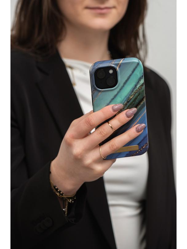 Etui na iPhone 15 Forcell F-Protect Mirage zgodny z MagSafe jade marble