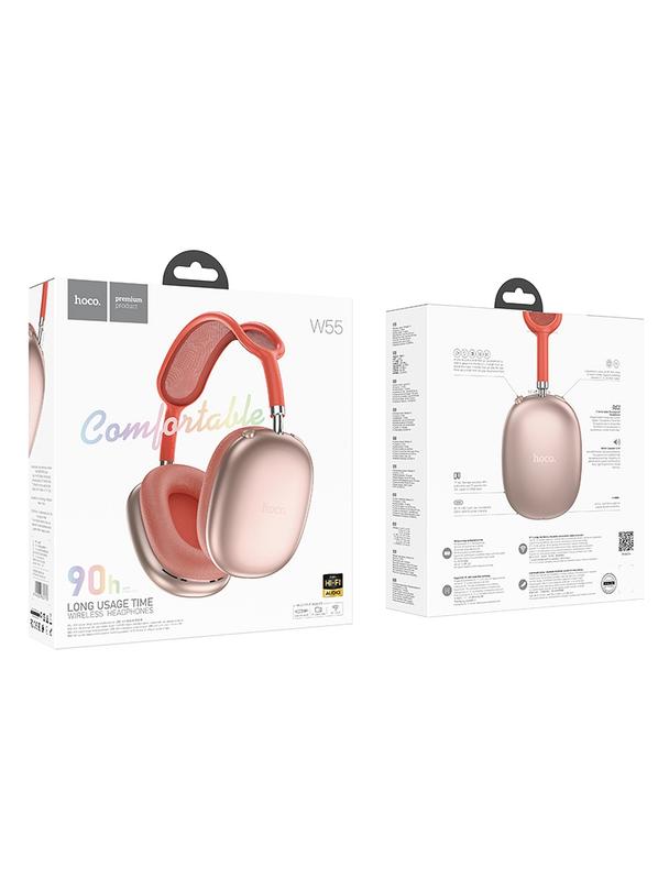 Słuchawki bezprzewodowe nauszne Hoco W55 różowe