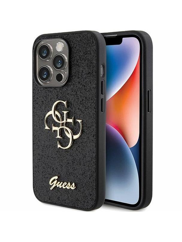 GUESS futerał do IPHONE 15 Pro Max GUHCP15XHG4SGK (Fixed Glitter Big 4G) czarny