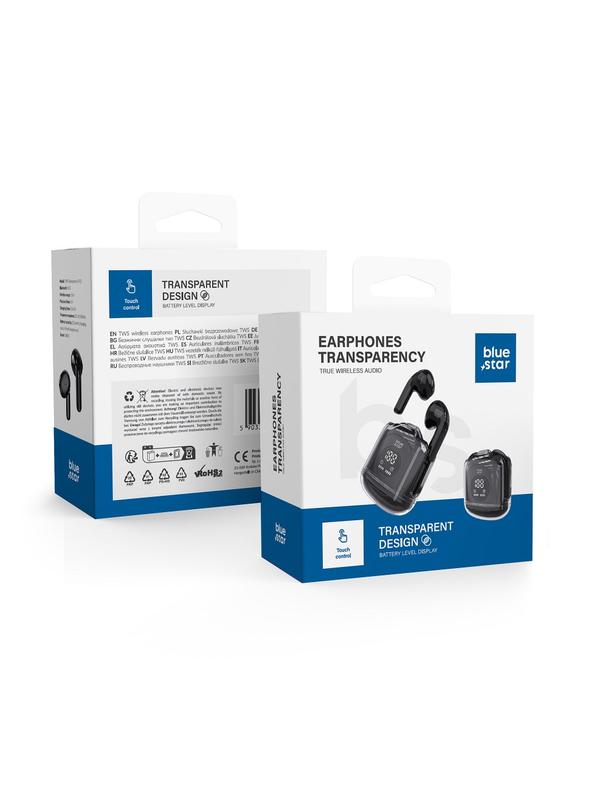 Słuchawki bezprzewodowe douszne Blue Star Transparency Fi22 TWS czarne