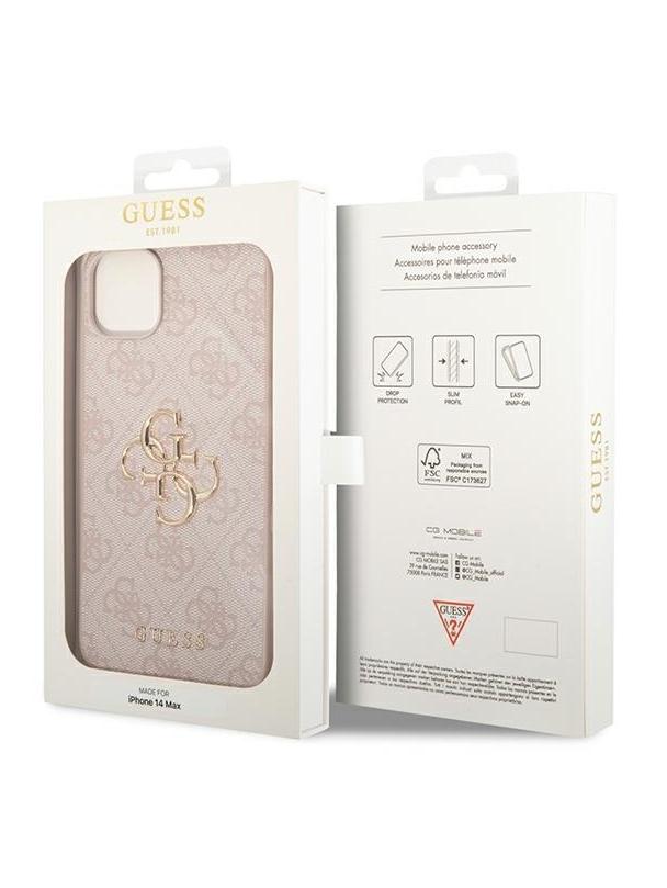 GUESS futerał do IPHONE 13 / 14 / 15 GUHCP14S4GMGPI (4G Big Metal Logo) różowy