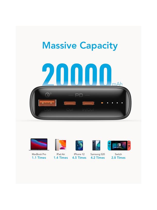 Powerbank Veger T100 (W2032C-100) PD QC3.0 5A 100W 20000 mAh czarny