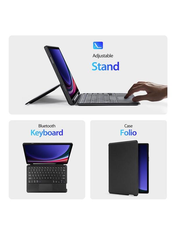 DUX DUCIS etui DK składane z klawiaturą bezprzewodową do SAMSUNG Tab S9/S9FE/S10FE czarne