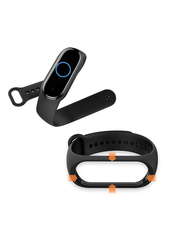 Pasek silikonowy do XIAOMI Mi Band 5 / 6 / 7 czarny (01)
