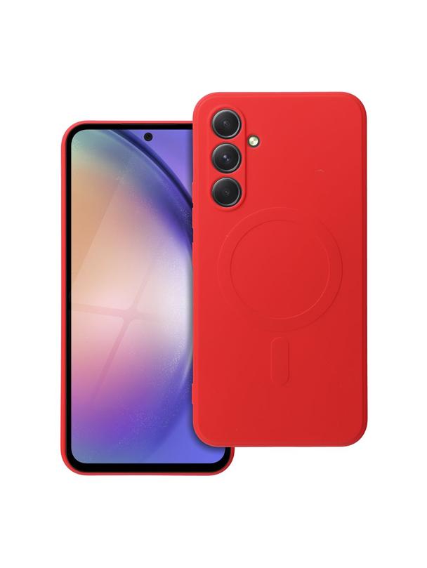 Futerał SILICONE MAG COVER kompatybilny z MagSafe do SAMSUNG A54 czerwony