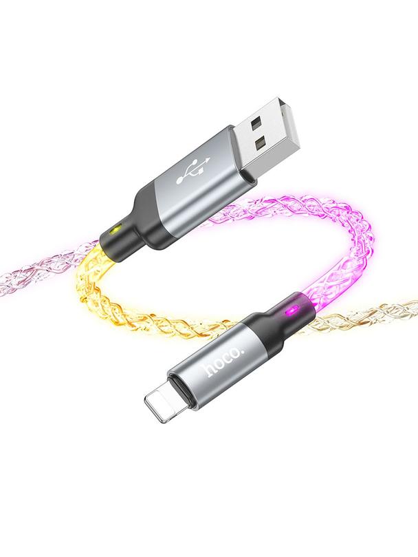 Kabel USB A do Lightning Hoco 2,4A 1 m U112 szary