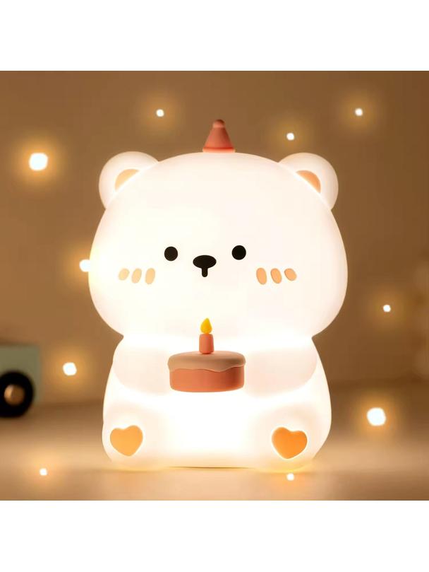 Lampka nocna Urodzinowy Miś Art Deco dotykowy