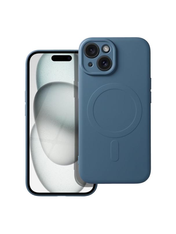 Futerał SILICONE MAG COVER kompatybilny z MagSafe do IPHONE 15 niebieski