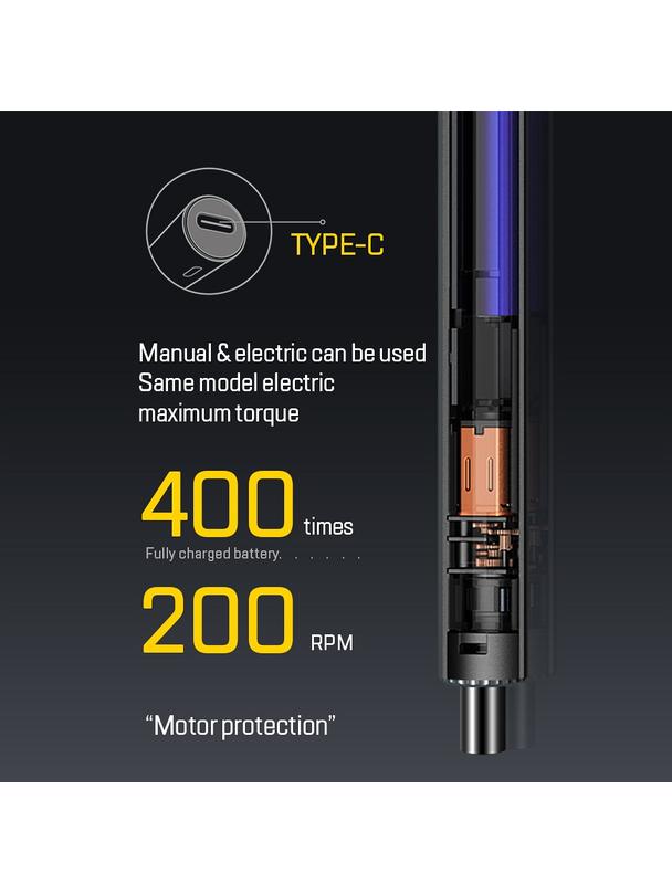 UF-TOOLS - Wkrętak elektryczny N20 z wymiennymi bitami i magnetyzerem 58w1