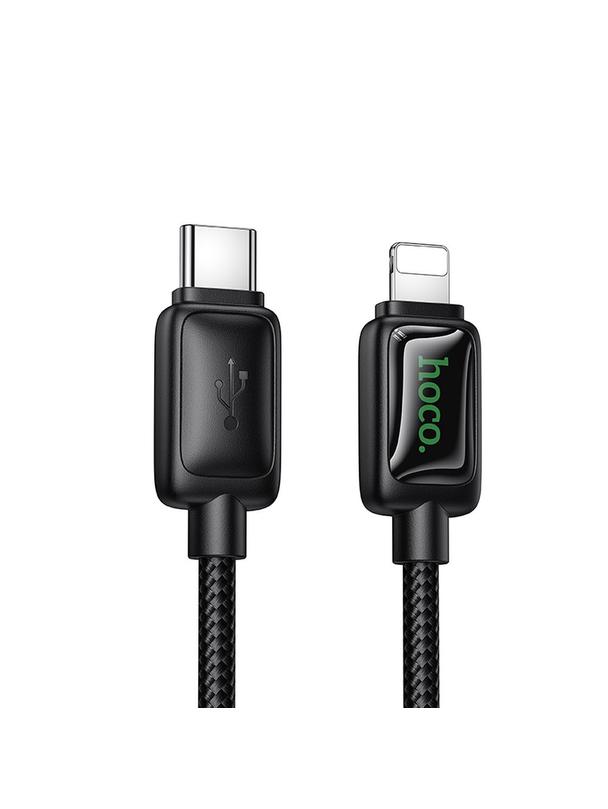 Kabel USB C do Lightning Hoco PD 30W 1,2 m z LCD U146 czarny