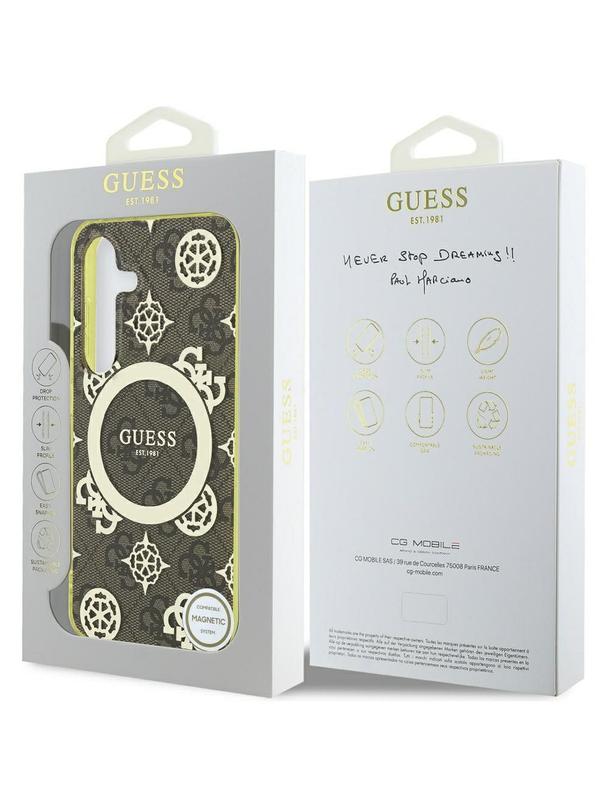 GUESS futerał do SAMSUNG S25 GUHMS25SH4PYEEW (Magnetic IML Peony on 4G Background) brązowy