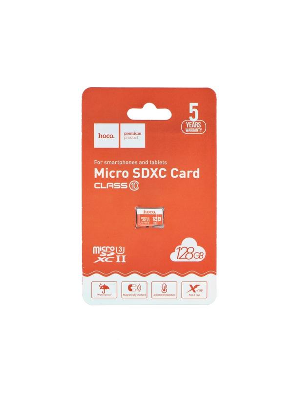 Karta microSD 128GB class 10 Hoco pomarańczowa