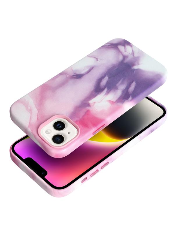 Futerał LEATHER MAG COVER kompatybilny z MagSafe do IPHONE 14 Plus purple splash