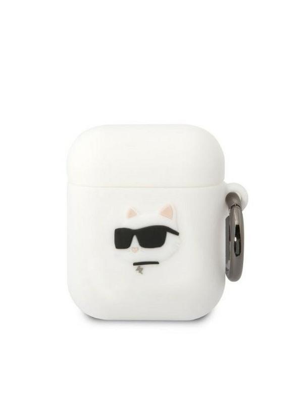 KARL LAGERFELD futerał do APPLE Airpods 1 / 2 KLA2RUNCHH (3D Sil NFT Choupette) biały