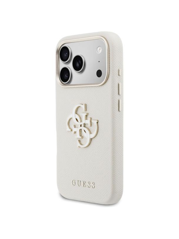 GUESS futerał do IPHONE 17 Pro GUHCP17L5PS4RGGE (PU FW Resin Logo) beżowy