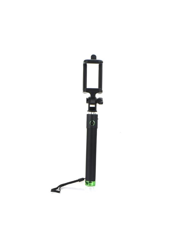 Uchwyt selfie z pilotem w rączce (przewód Jack 3,5 mm) zielony