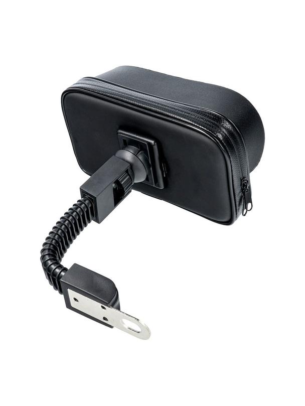 Uchwyt motocyklowy na zamek wodoodporny z daszkiem ( 6,4" - 8" ) czarny