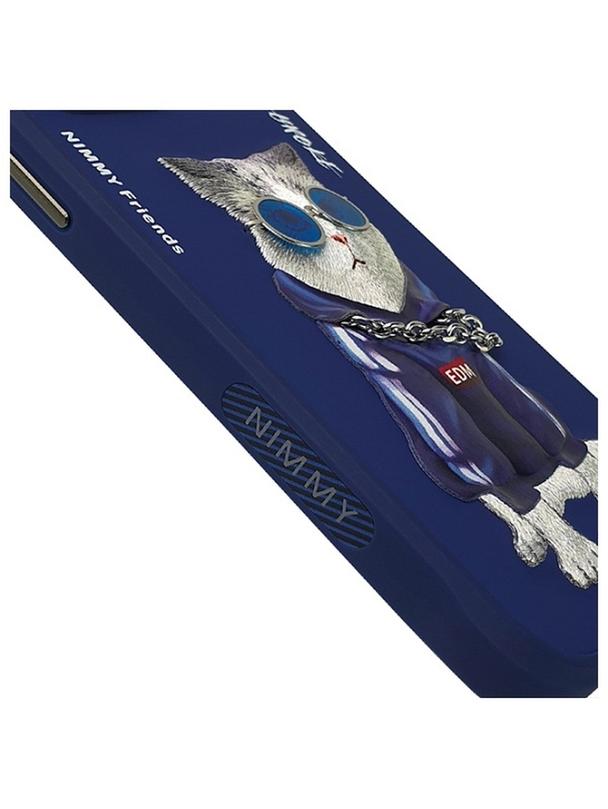 NIMMY futerał GLASSES COOL CAT do IPHONE 15 Pro niebieski