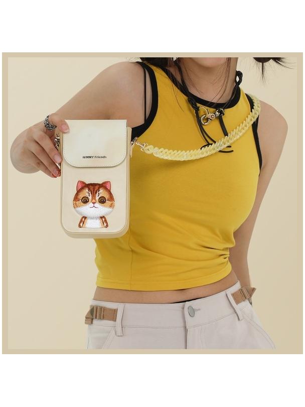 NIMMY torebka na telefon BIG EYED PET 2.0 Cat khaki