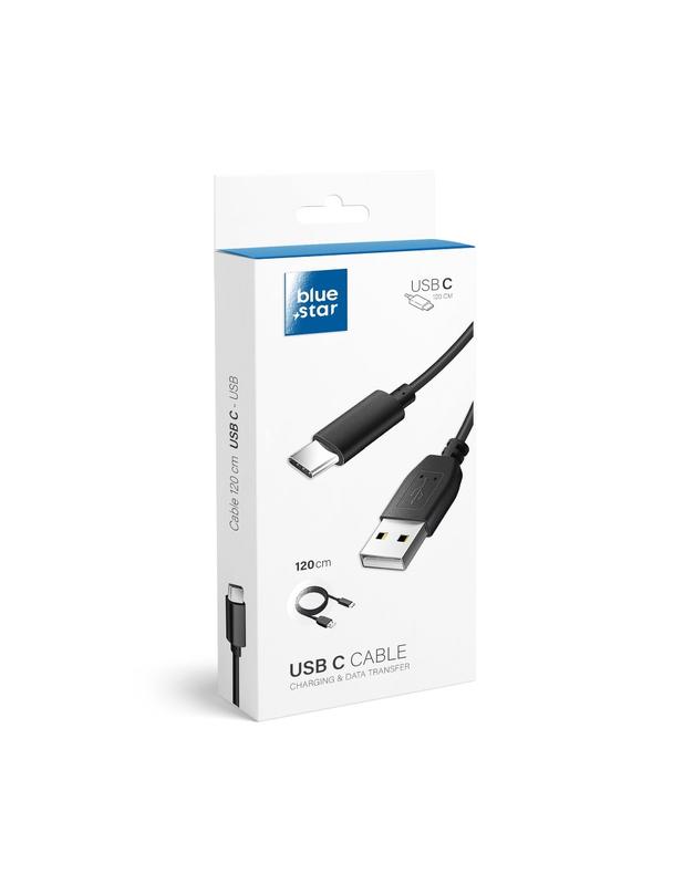 Kabel USB A do USB C Blue Star Lite 3A 1,2 m czarny