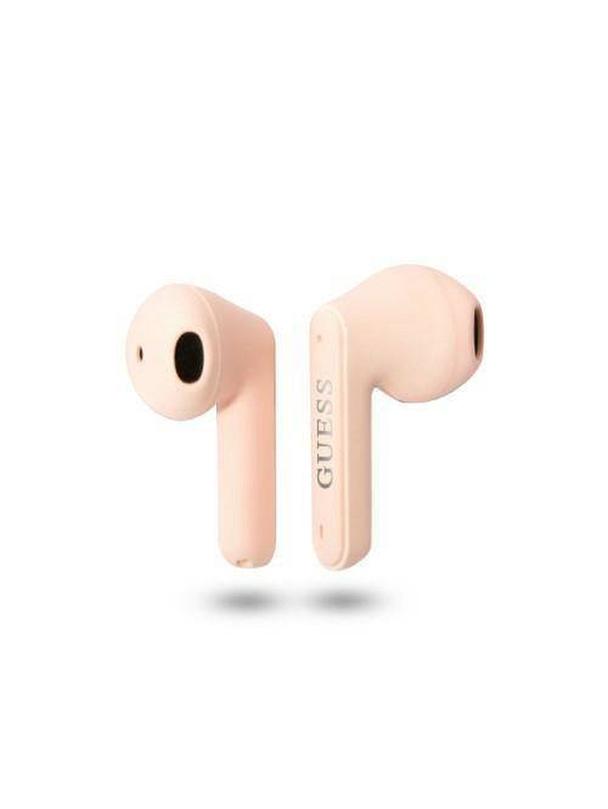 GUESS słuchawki bezprzewodowe bluetooth TWS + stacja dokująca GUTWST82TRP (Triangle Logo) różowe