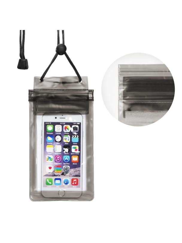 Etui na telefon uniwersalne wodoodporne z strunowym zamknięciem czarne