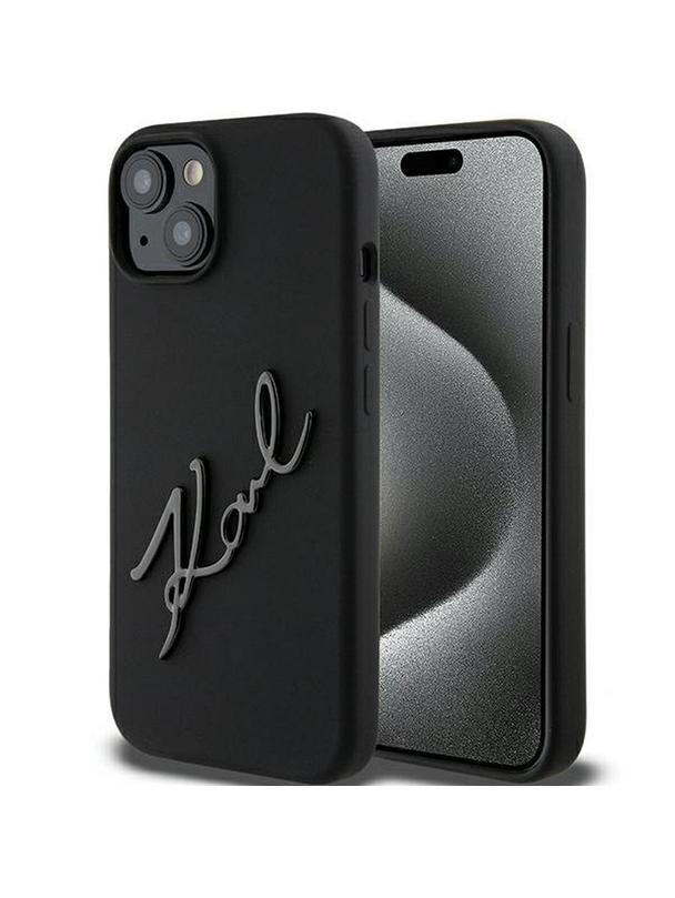 KARL LAGERFELD futerał do IPHONE 15 KLHCP15SSKSBMCK (Silicone Karl Script Logo) czarny