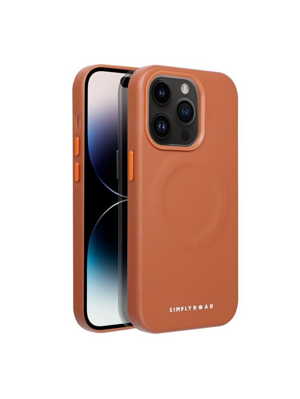 ROAR futerał LEATHER MAG kompatybilny z MagSafe do IPHONE 14 Pro Brązowy