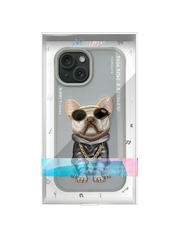 NIMMY futerał GLASSES COOL DOG do IPHONE 15 szary