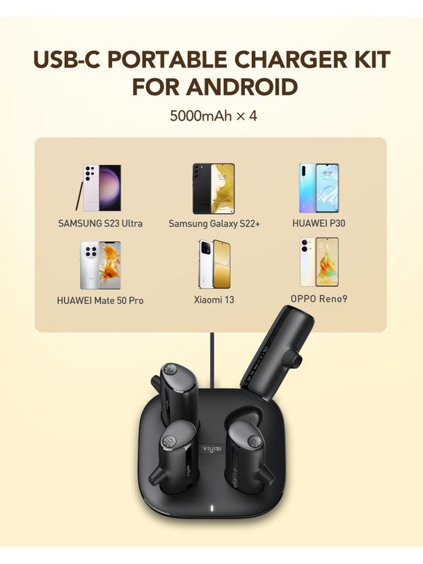 Powerbank Veger Pogo (W007CK) zestaw 4 x 5000 mAh czarny