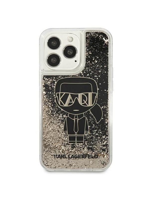 KARL LAGERFELD futerał do IPHONE 13 Pro KLHCP13LLGGKBK (Liquid Glitter Gatsby Ikonik) czarny