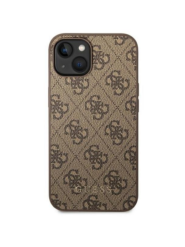 GUESS futerał do IPHONE 14 Plus GUHCP14MG4GFBR (4G Gold Logo) brązowy
