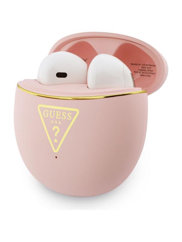 Słuchawki bezprzewodowe douszne Guess TWS GUTWSA15HETP (Small Round Script Print) różowe