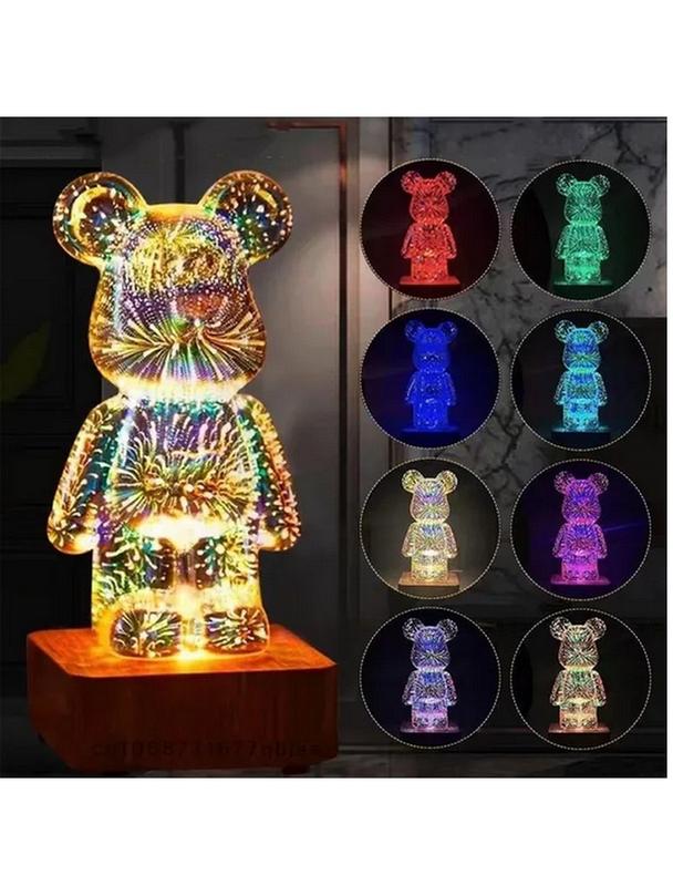 Lampka nocna LED 3D Miś Art Deco stojący L3GFBD