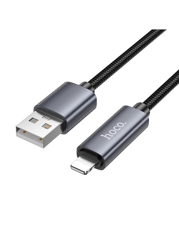 Kabel USB A do Lightning Hoco 2,4A z wyświetlaczem 1 m X112 czarny