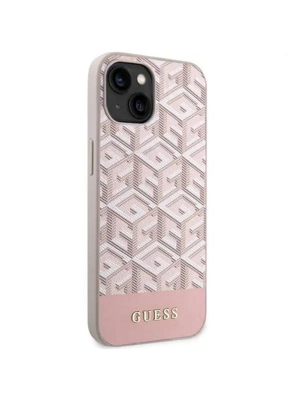 GUESS futerał do IPHONE 14 kompatybilny z MagSafe GUHMP14SHGCFSEP (GCUBE Stripes) różowy