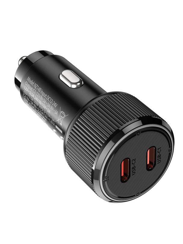 Ładowarka samochodowa Hoco 2 x USB C QC PD 50W NZ14B czarna
