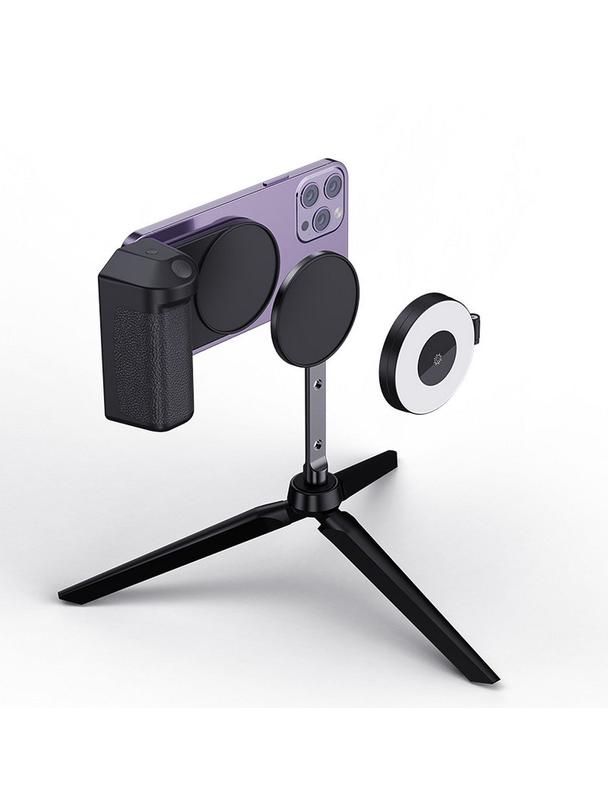 Mini podstawka magnetyczna do telefonu z lampką kompatybilna z MagSafe czarna