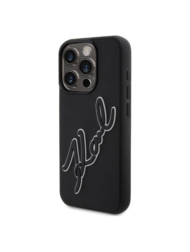 KARL LAGERFELD futerał do IPHONE 15 Pro KLHCP15L3DRKSDLK (3D Rubber Signature) black