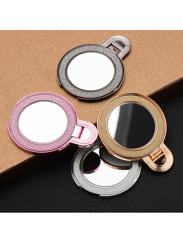 Stojak na telefon CIRCLE MIRROR - naklejany - różowy