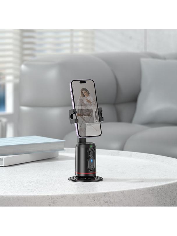 Uchwyt na telefon Hoco obrotowy 360 stopni z automatycznym śledzeniem twarzy K23 czarny