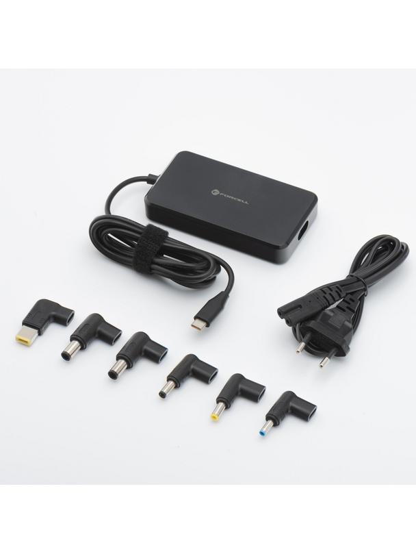 Uniwersalny zasilacz do laptopa 65W Forcell F-Energy E856 (6 końcówek) czarny