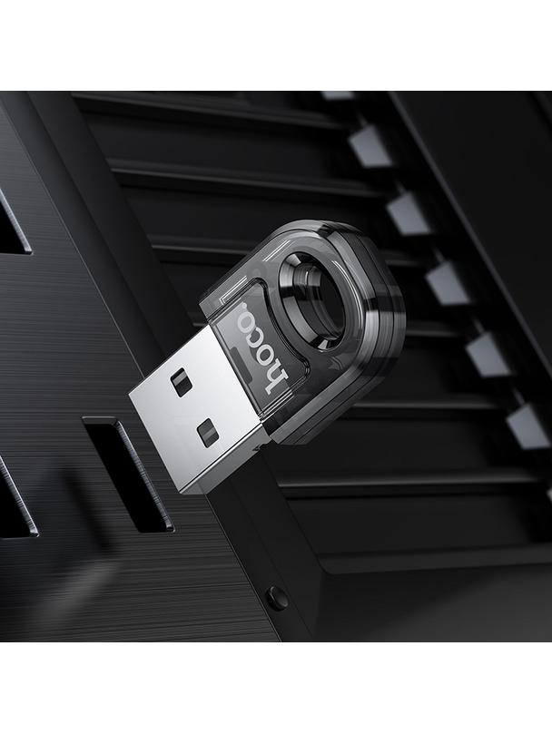 Adapter USB A bluetooth Hoco UA28 transparentny czarny