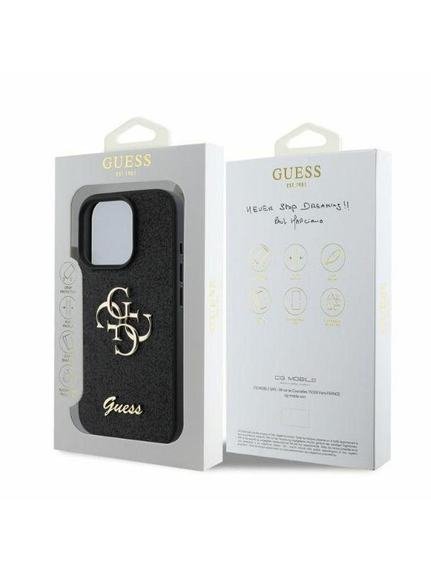 GUESS futerał do IPHONE 16 Pro GUHCP16LHG4SGK (Fixed Glitter Big 4G) czarny