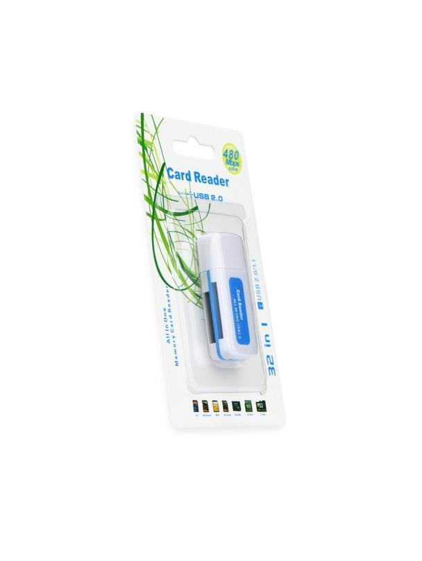 Czytnik kart pamięci USB 2.0 niebiesko biały