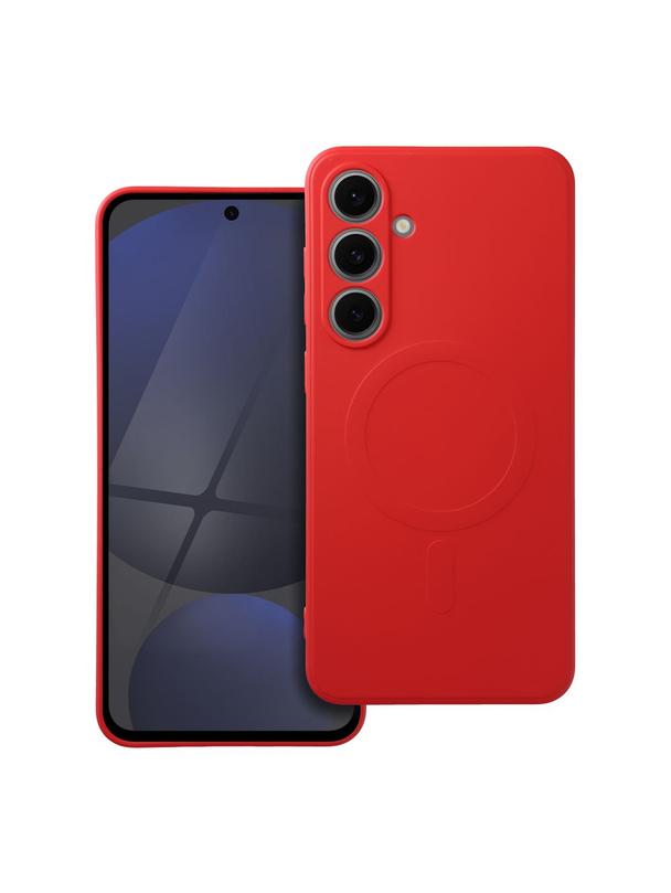 Futerał SILICONE MAG COVER kompatybilny z MagSafe do SAMSUNG S24 FE czerwony