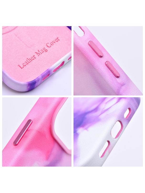 Futerał LEATHER MAG COVER kompatybilny z MagSafe do IPHONE 14 Plus purple splash