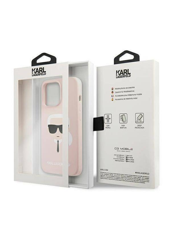 KARL LAGERFELD futerał do IPHONE 13 Pro KLHCP13LSLKHLP (Silicone K. Head) rózowy