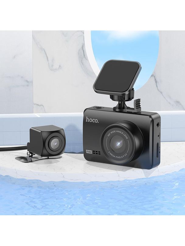 Kamera samochodowa Hoco z wyświetlaczem 2,45" 1080P/30fps + kamera tylna 720P/25fps DV3 czarna